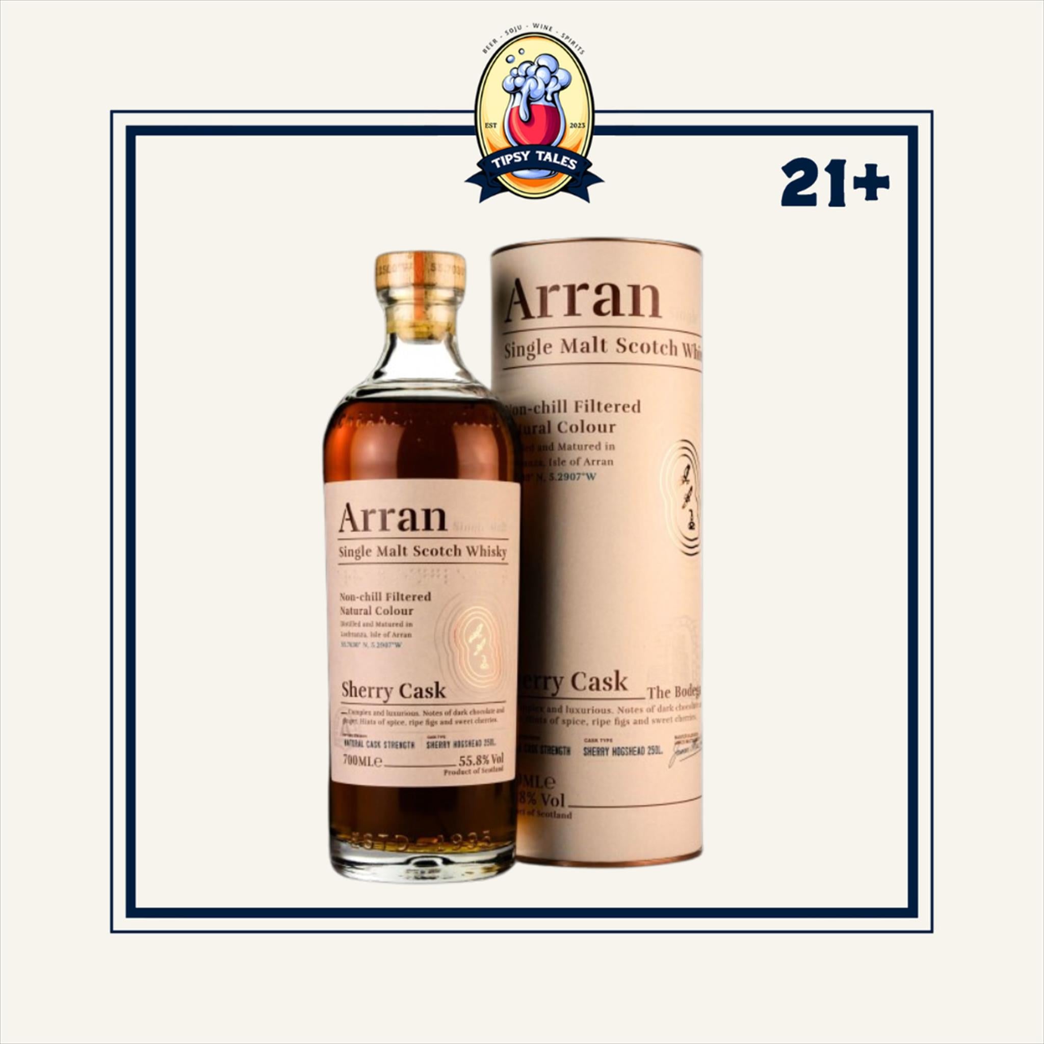 Arran Sherry Cask Single Malt Whisky 700ml – Tipsy Tales
