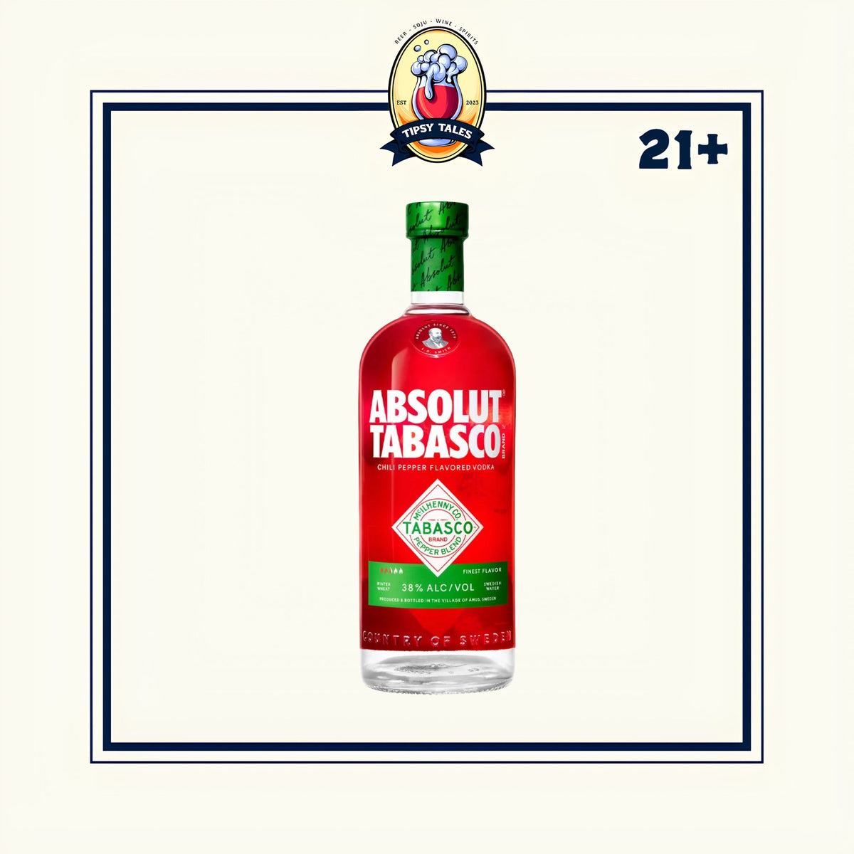 Absolut Tabasco Chili Pepper Flavored Vodka 700ml 1