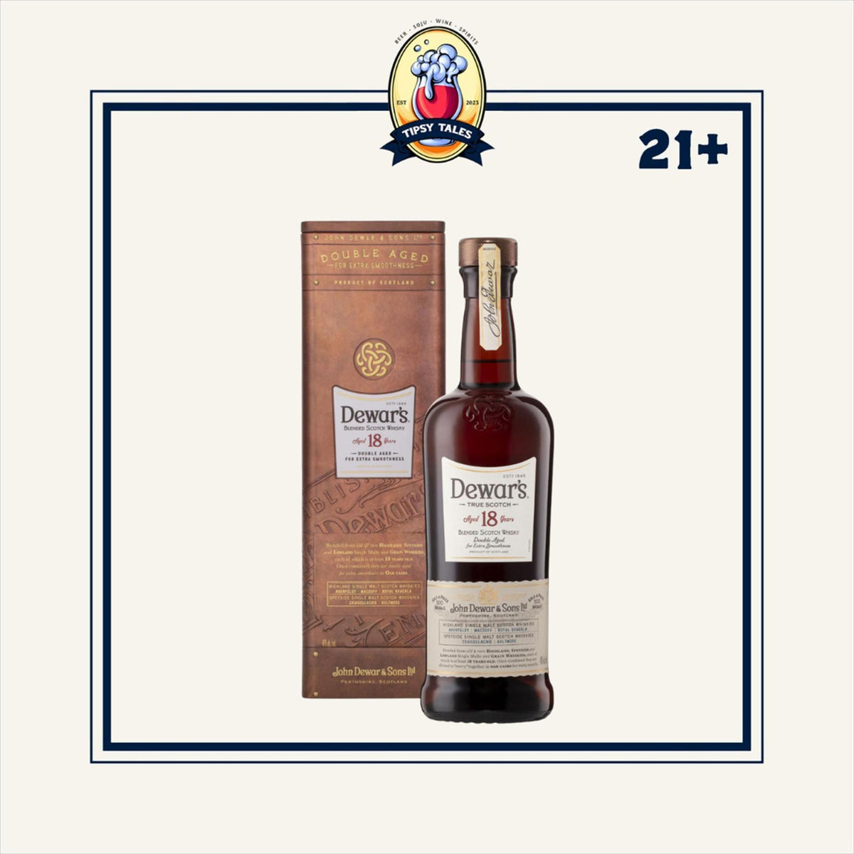 Dewars 18 Years Old Blended Scotch Whisky 750ml 1